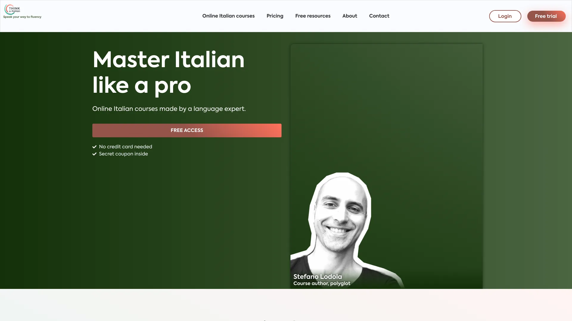 Think in Italian AI Tutor网页截图,Think in Italian AI Tutor网页快照