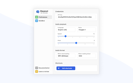 Wavenet for Chrome网页截图,Wavenet for Chrome网页快照