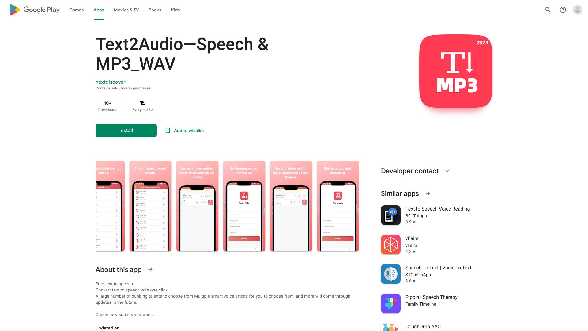 Text To Audio—TTS & MP3_WAV网页截图,Text To Audio—TTS & MP3_WAV网页快照