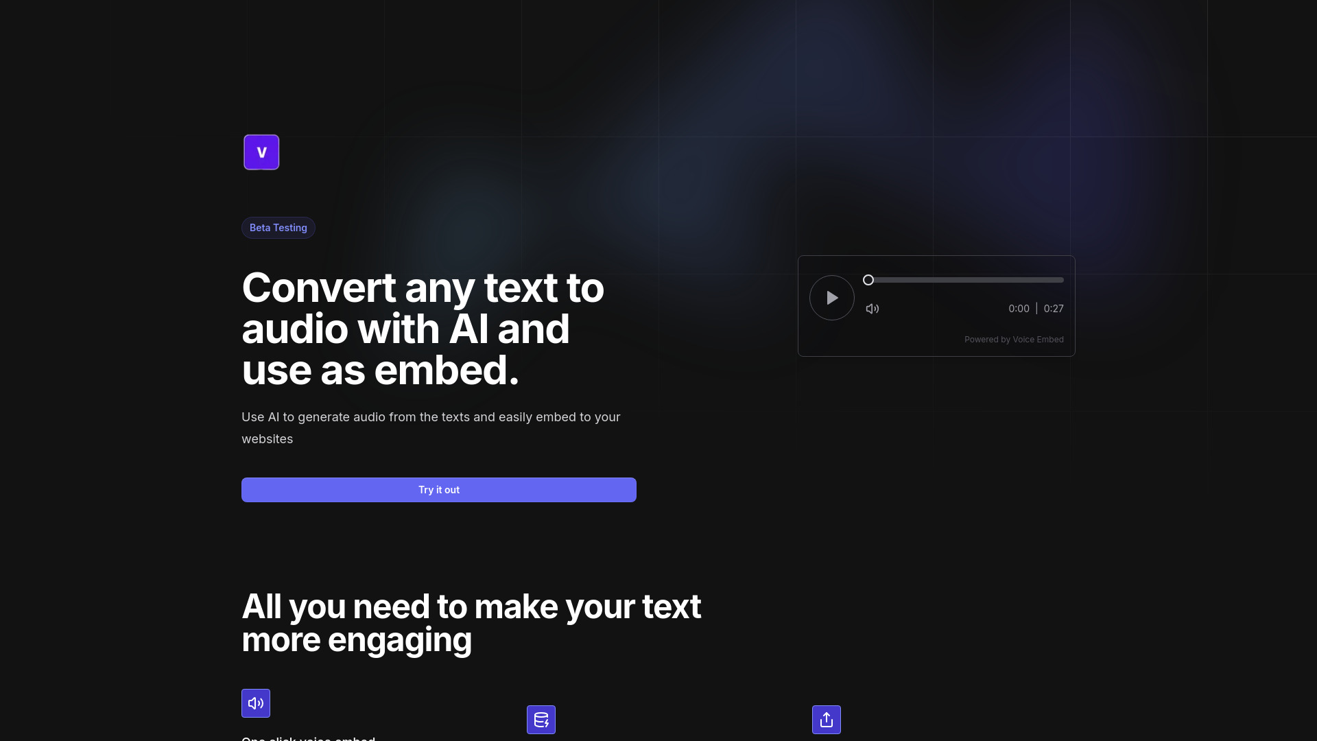 Voice Embed网页截图,Voice Embed网页快照