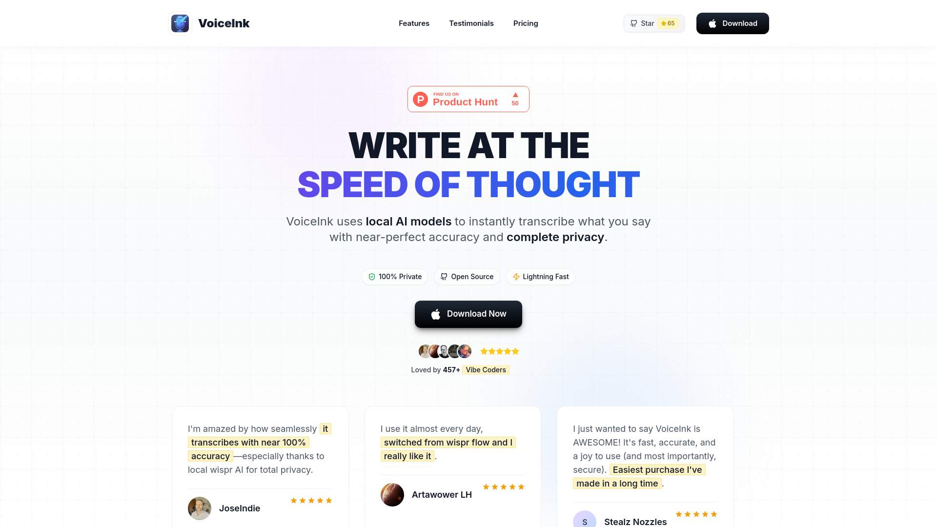 VoiceInk网页截图,VoiceInk网页快照
