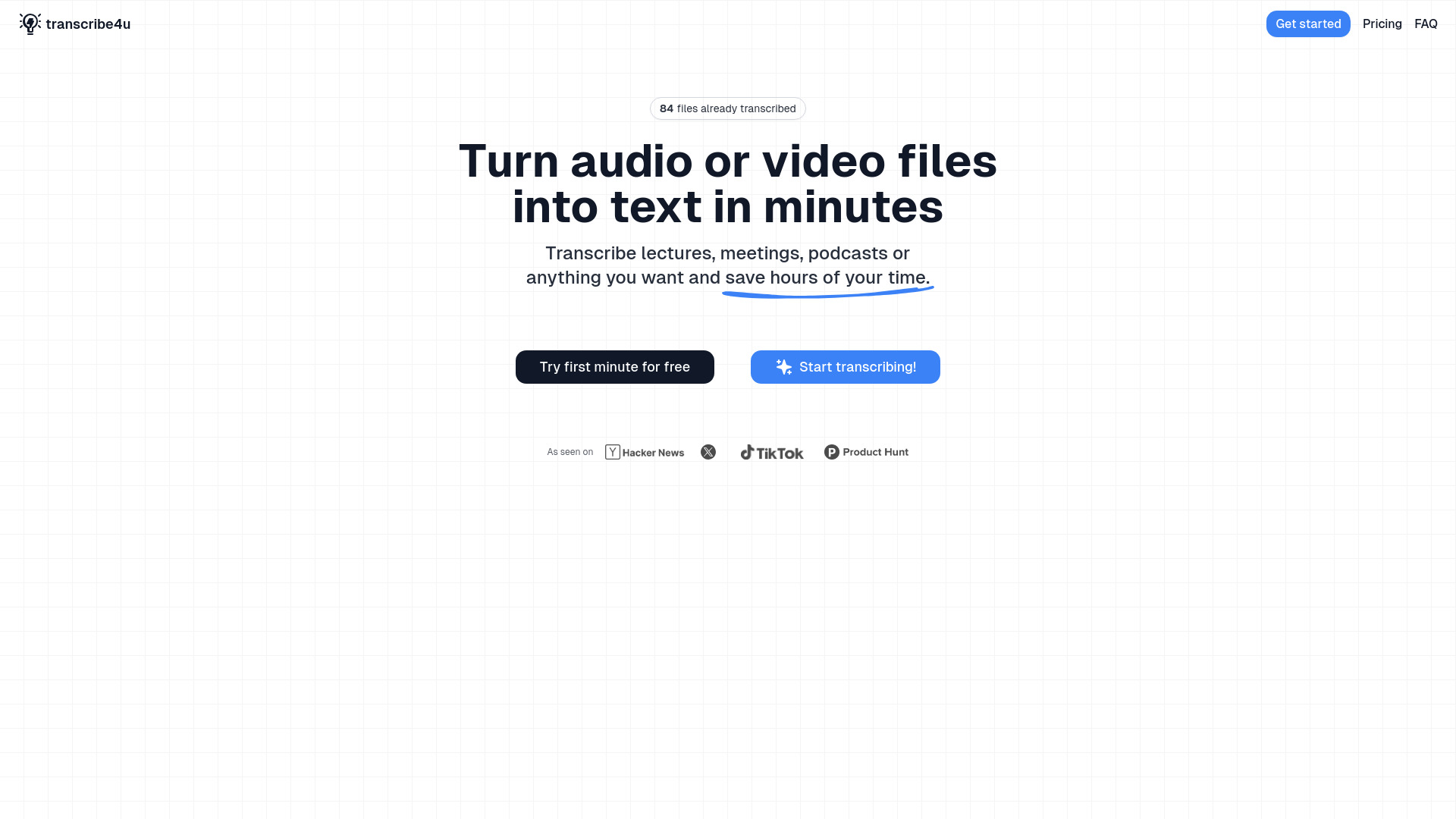 transcribe4u网页截图,transcribe4u网页快照