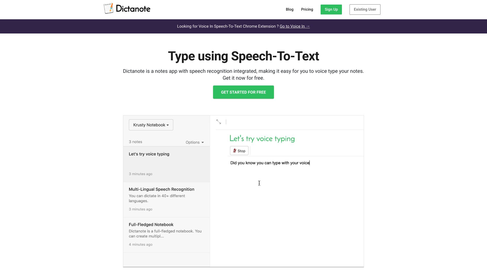 Dictanote网页截图,Dictanote网页快照