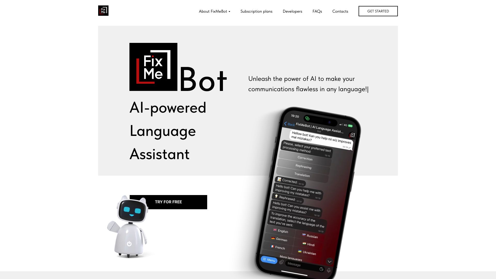 FixMeBot网页截图,FixMeBot网页快照
