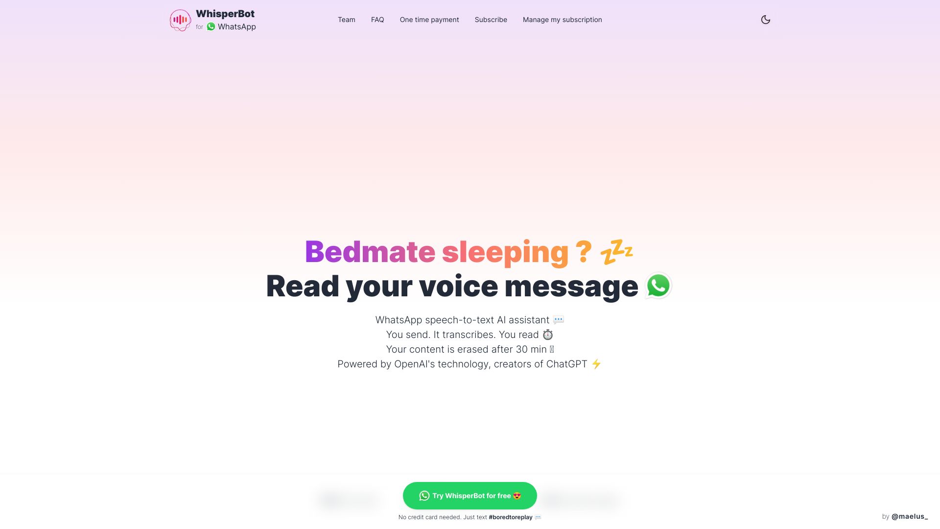 WhisperBot网页截图,WhisperBot网页快照