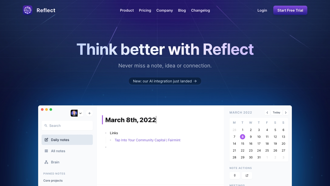 Reflect AI网页截图,Reflect AI网页快照