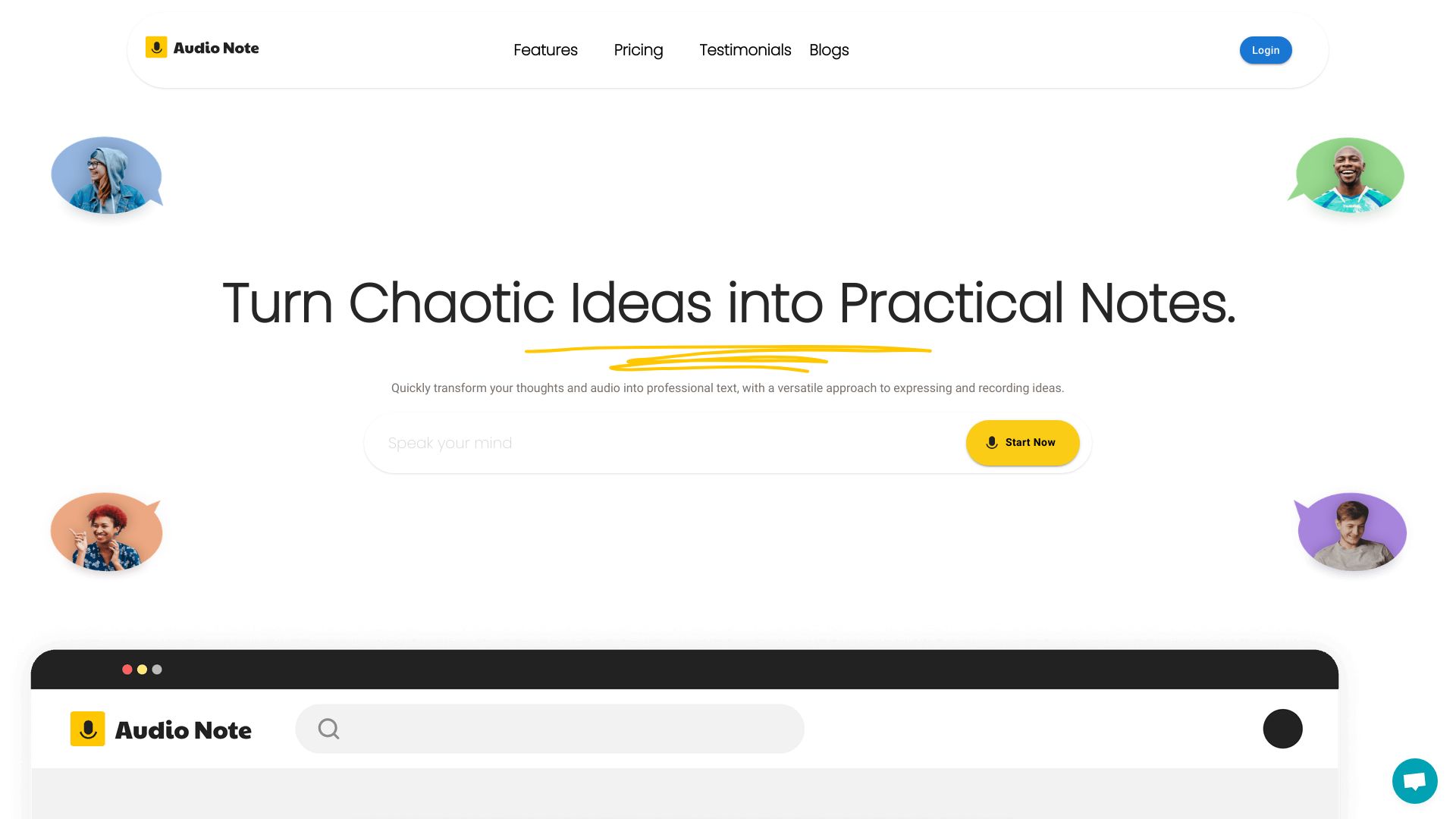 Audio Notes AI网页截图,Audio Notes AI网页快照