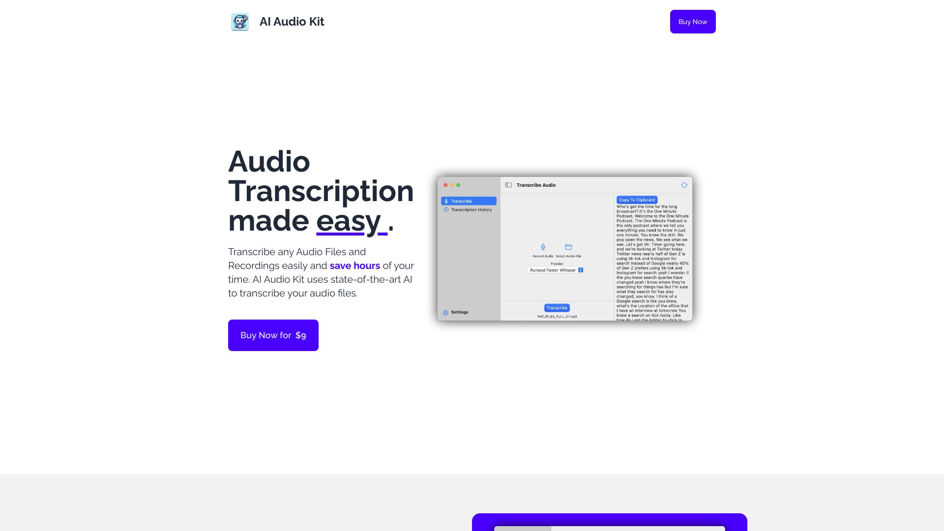 AI Audio Kit网页截图,AI Audio Kit网页快照