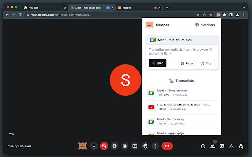 Meeper – transcribe & summarize Meets网页截图,Meeper – transcribe & summarize Meets网页快照