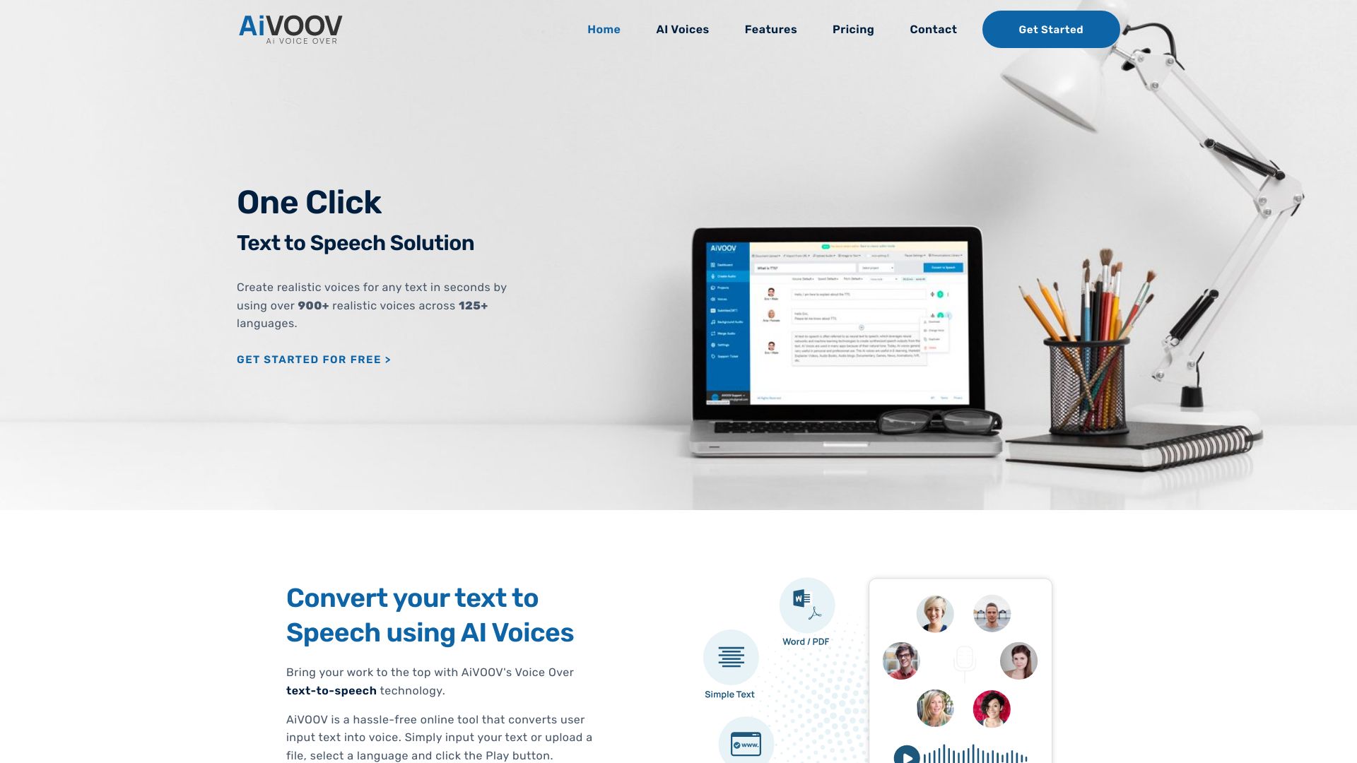 AiVOOV – Text to Speech Solution网页截图,AiVOOV – Text to Speech Solution网页快照