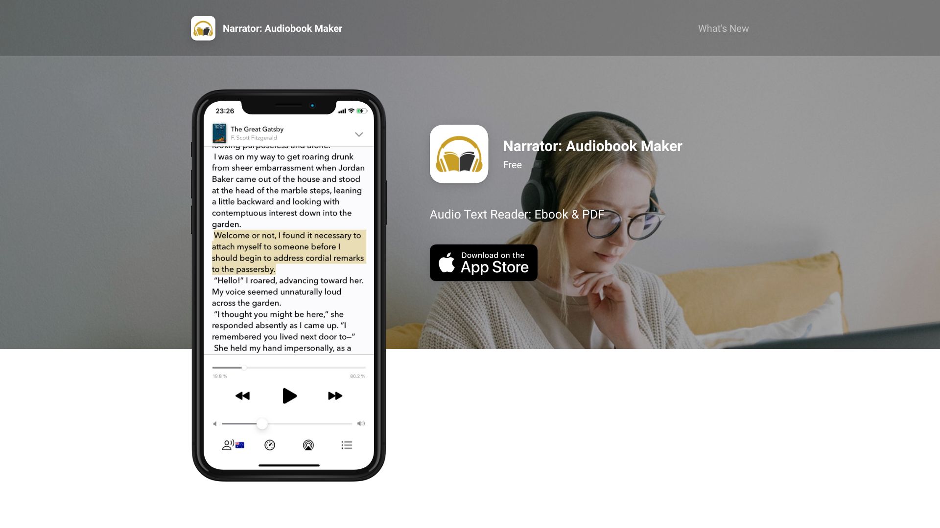 Narrator: Audiobook Maker网页截图,Narrator: Audiobook Maker网页快照