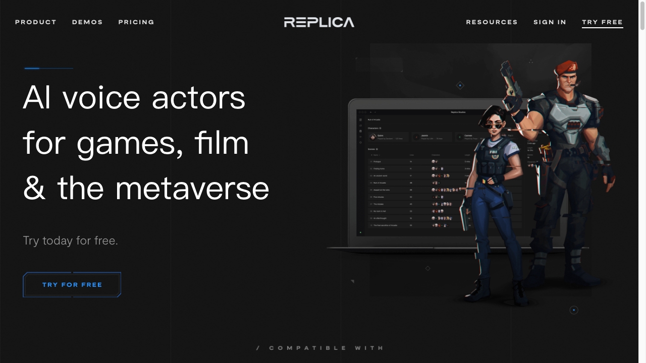 Replicastudios网页截图,Replicastudios网页快照