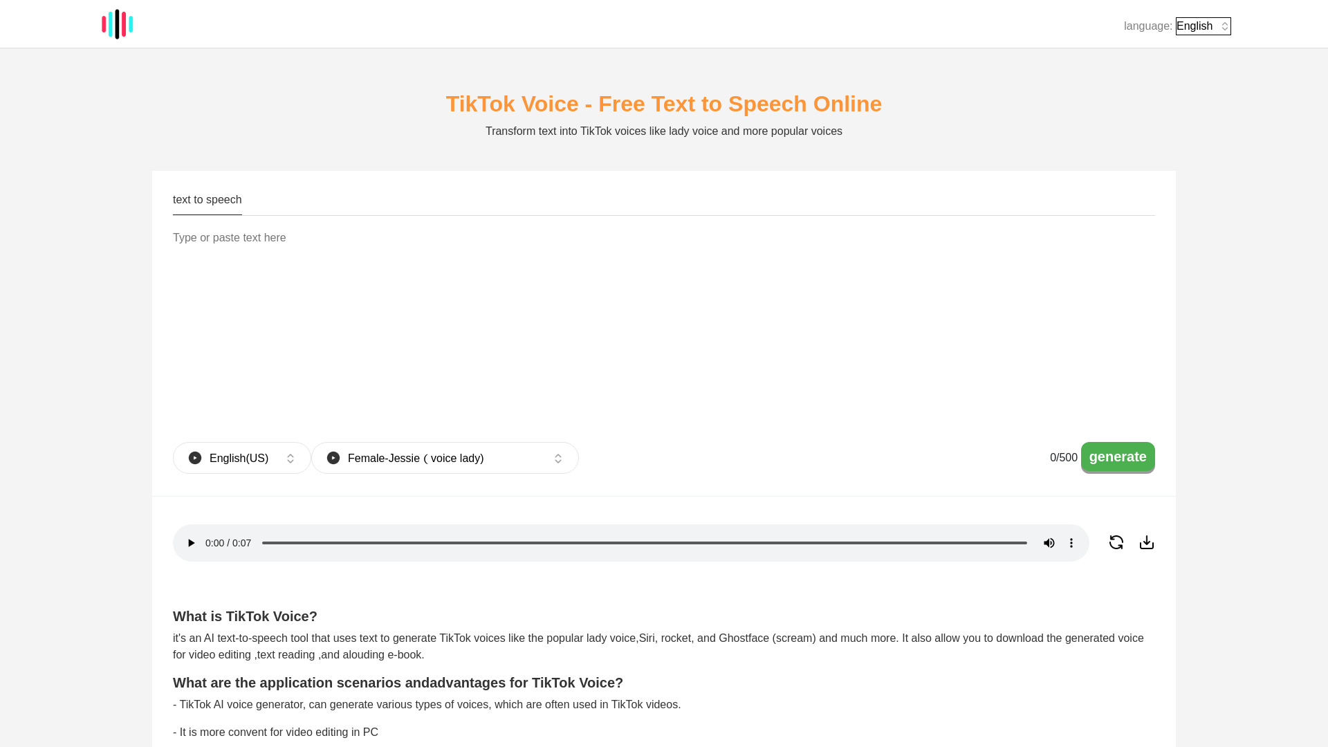 TikTok Voice（TikTok音声）网页截图,TikTok Voice（TikTok音声）网页快照