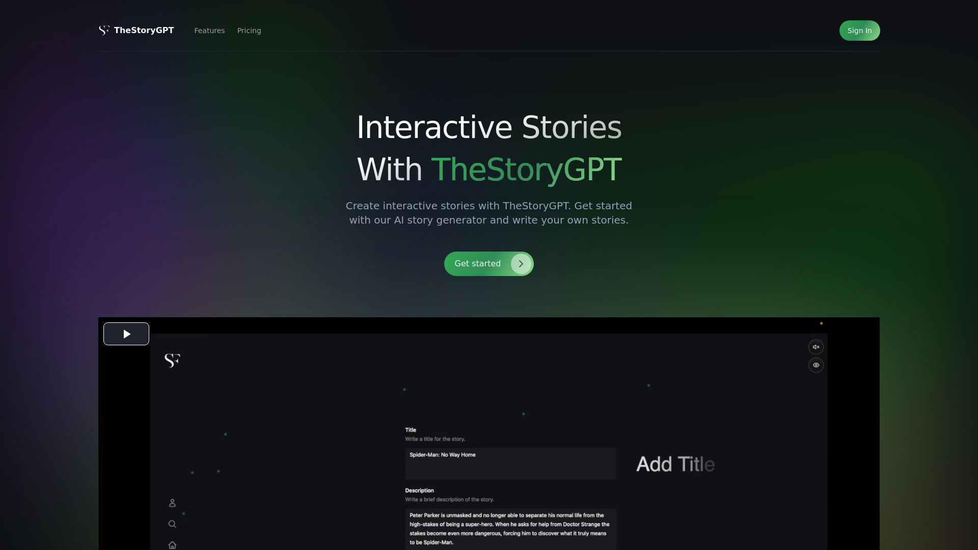 TheStoryGPT网页截图,TheStoryGPT网页快照