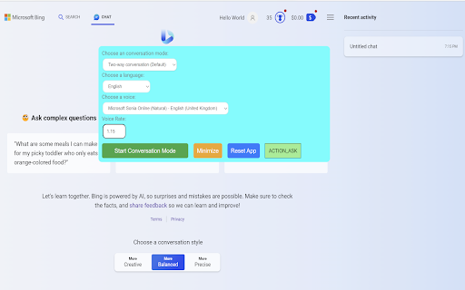 Two Way Voice for Bing AI网页截图,Two Way Voice for Bing AI网页快照