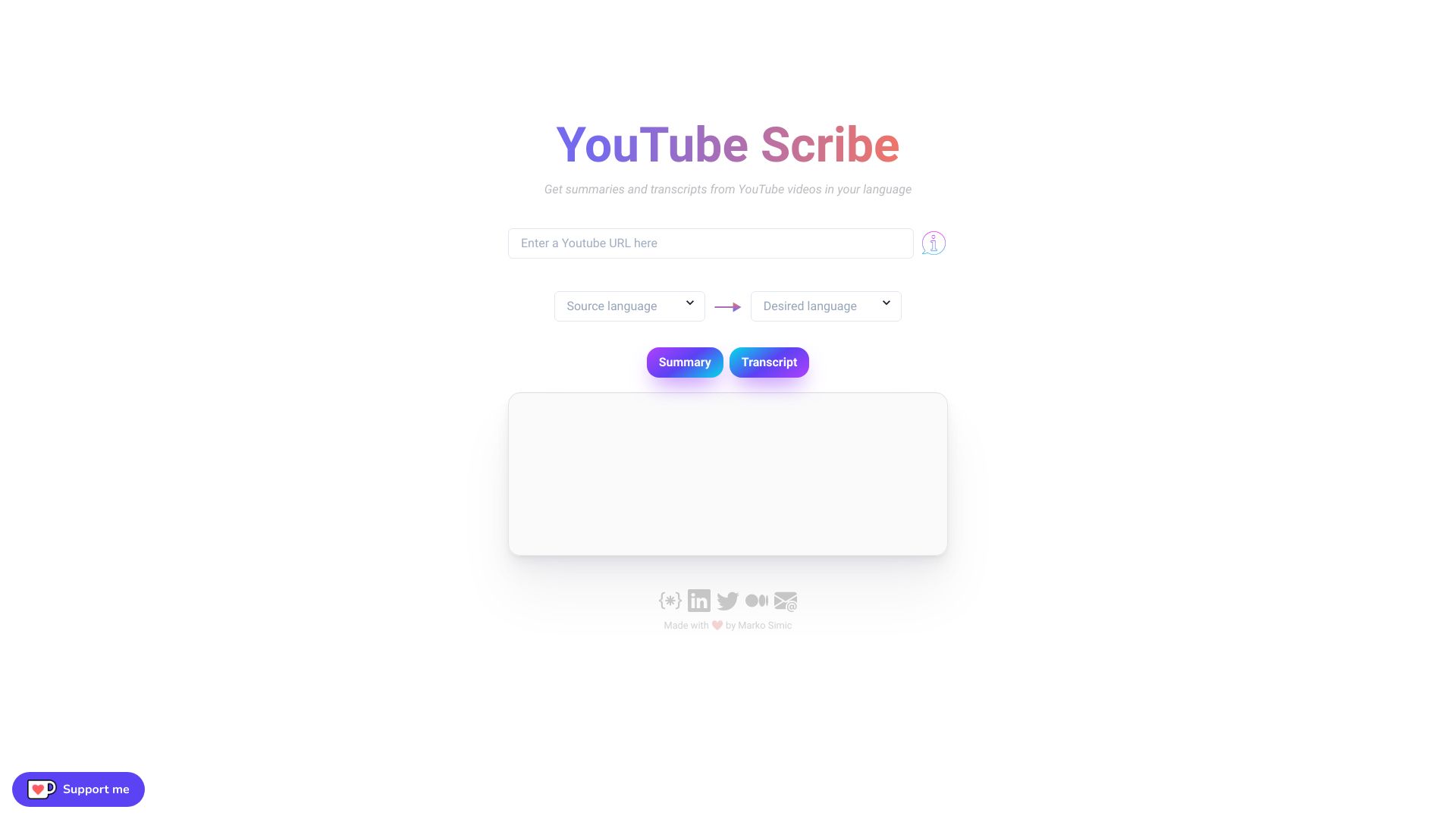 YouTube Scribe网页截图,YouTube Scribe网页快照