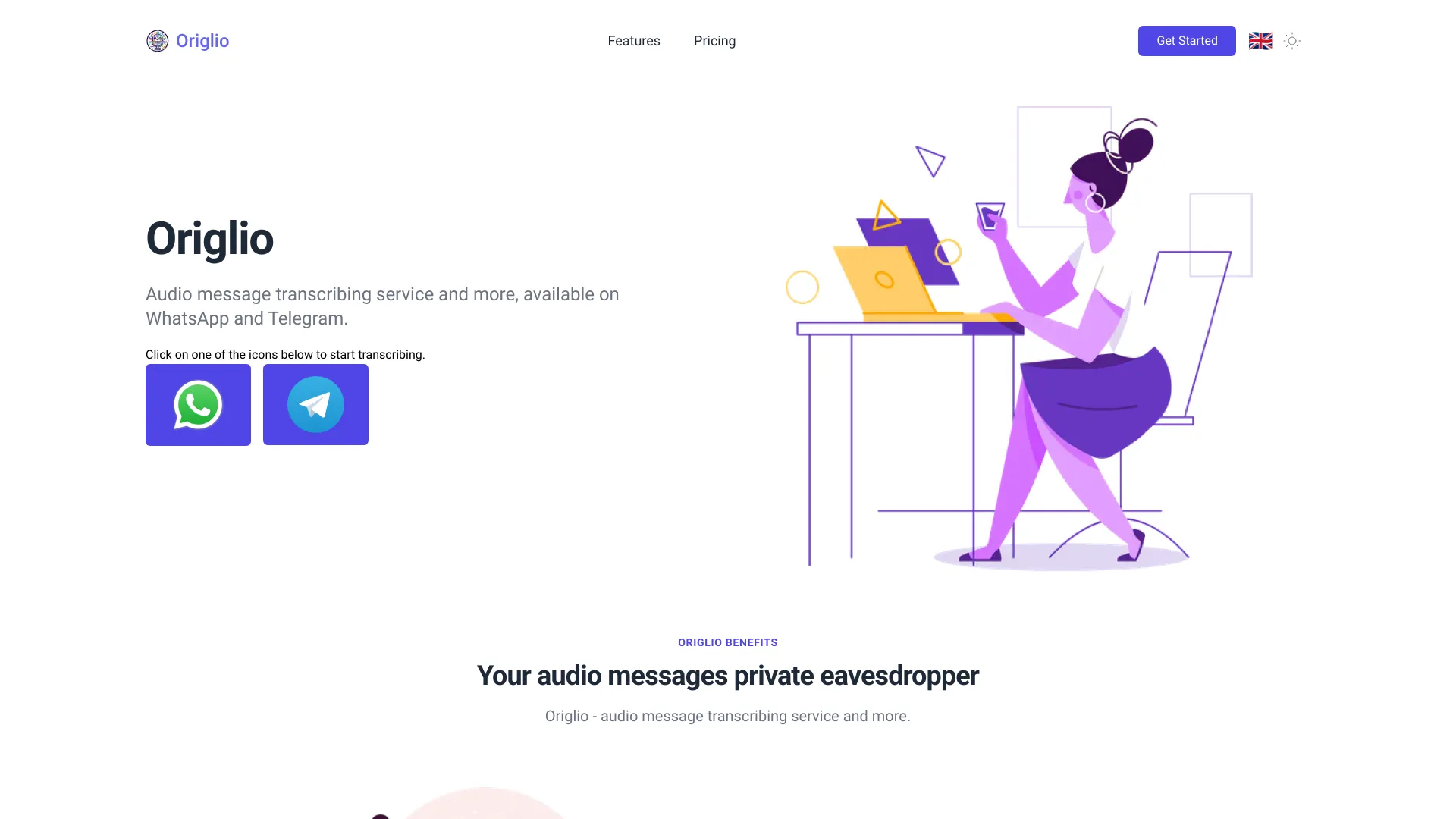 Origlio – your audio notes manager网页截图,Origlio – your audio notes manager网页快照