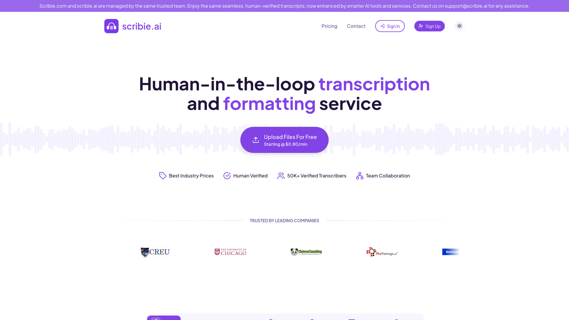 Scribie网页截图,Scribie网页快照
