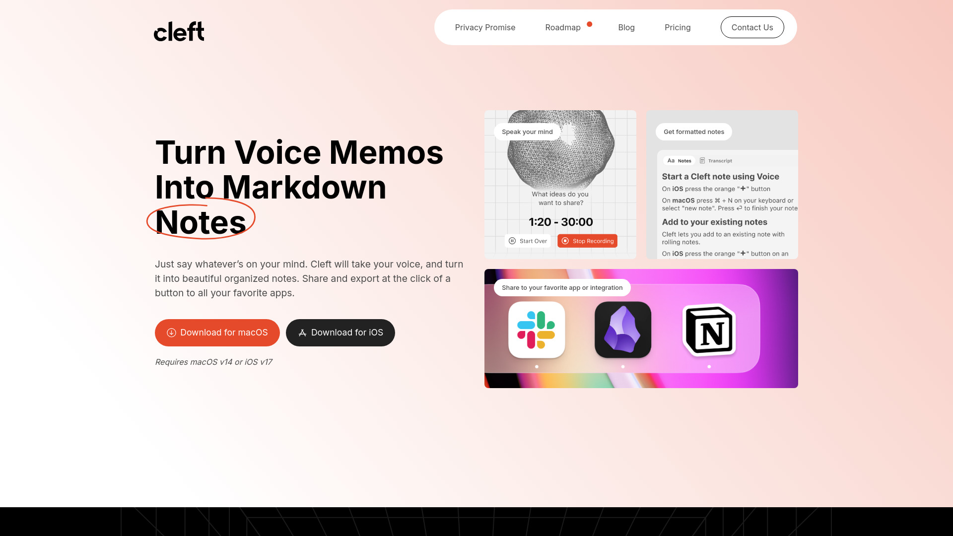 Cleft Notes网页截图,Cleft Notes网页快照