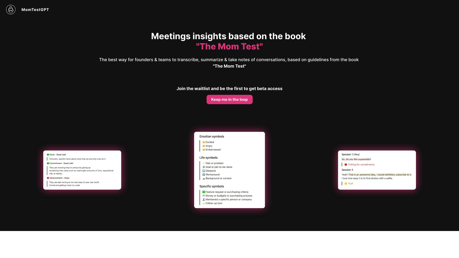 MomTestGPT网页截图,MomTestGPT网页快照