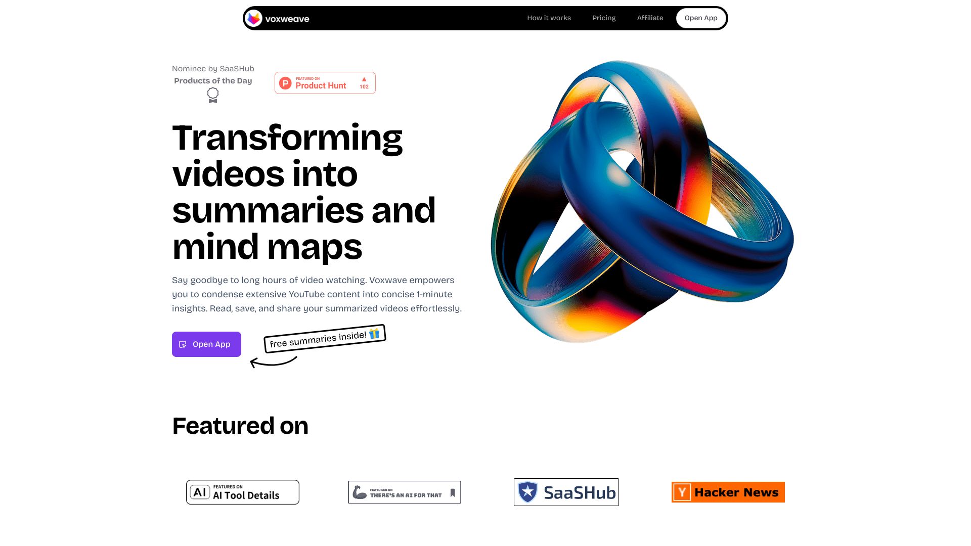 Voxweave – YouTube Video to Mind Map网页截图,Voxweave – YouTube Video to Mind Map网页快照