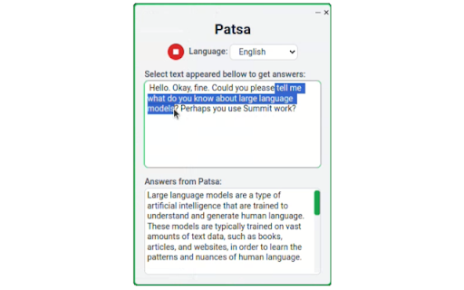 Patsa – AI-powered Meeting Copilot网页截图,Patsa – AI-powered Meeting Copilot网页快照