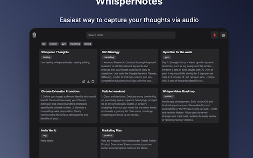 WhisperNotes – Audio note taking app网页截图,WhisperNotes – Audio note taking app网页快照