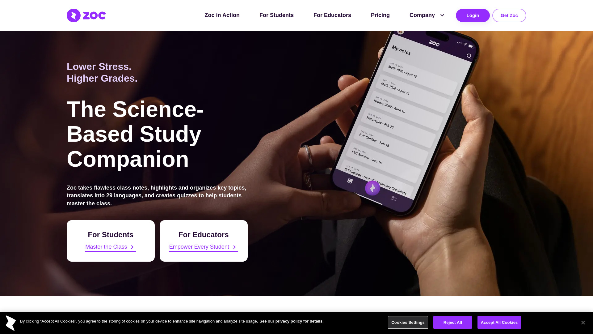 Zoc.ai – Better Grades | Ethical AI网页截图,Zoc.ai – Better Grades | Ethical AI网页快照