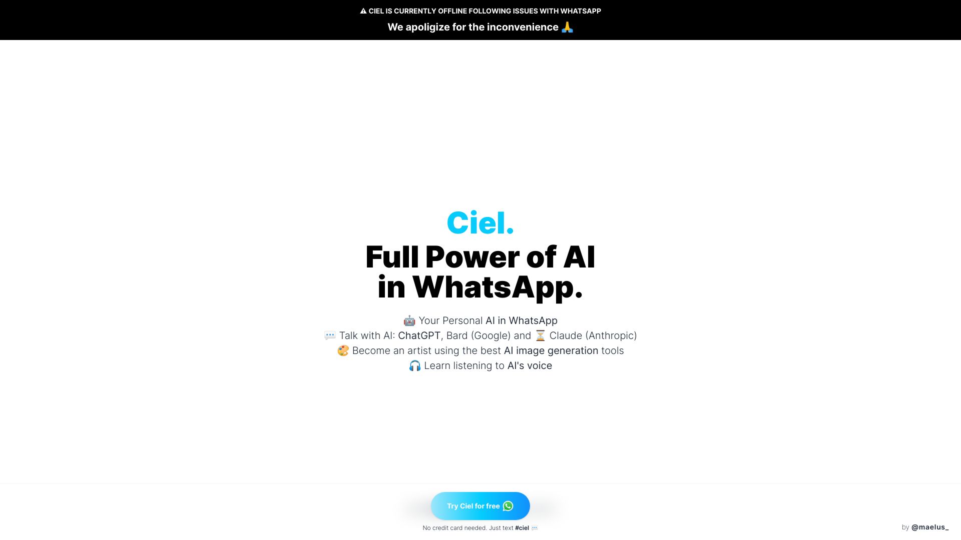 Ciel网页截图,Ciel网页快照