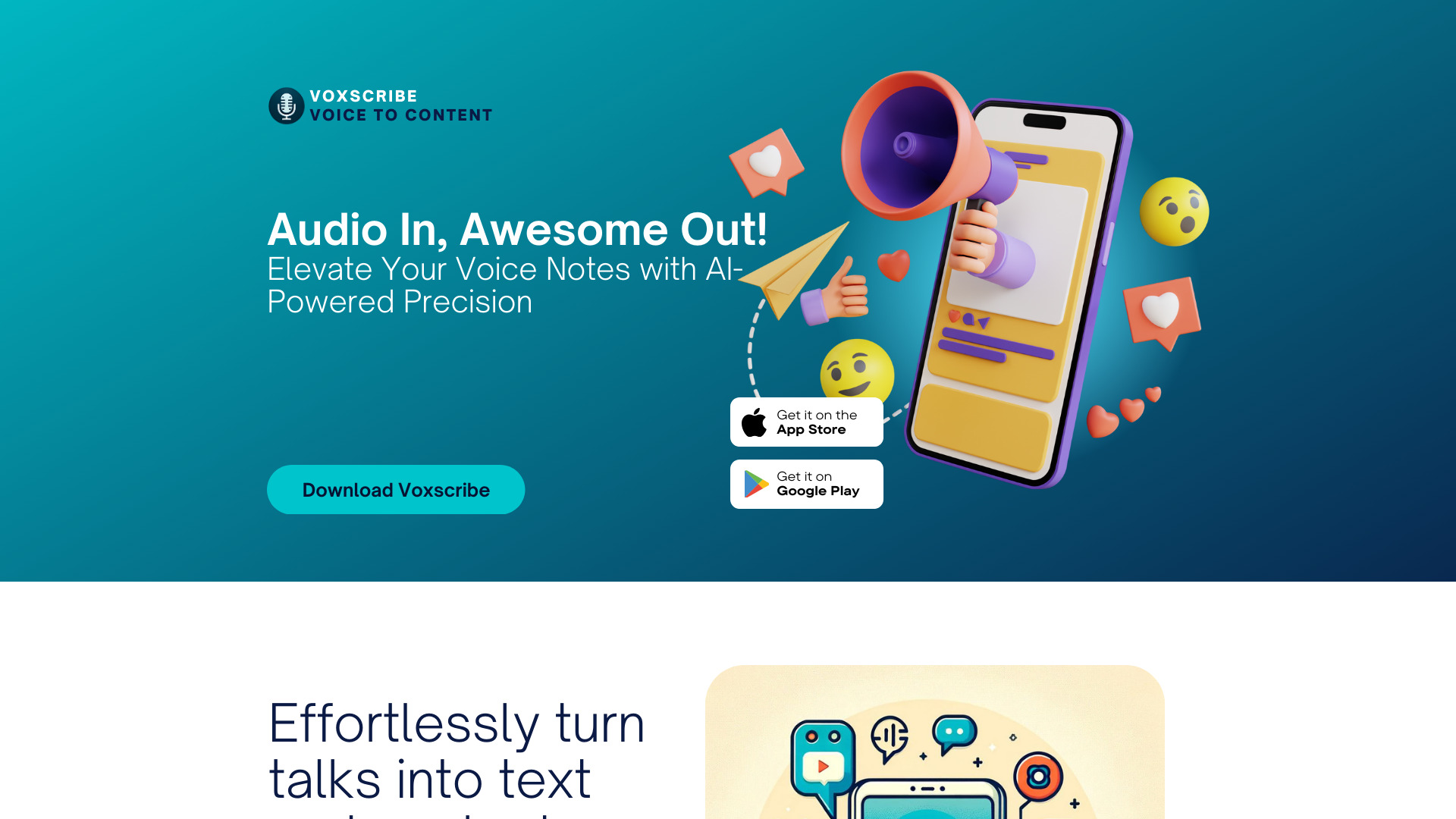 Voxscribe网页截图,Voxscribe网页快照