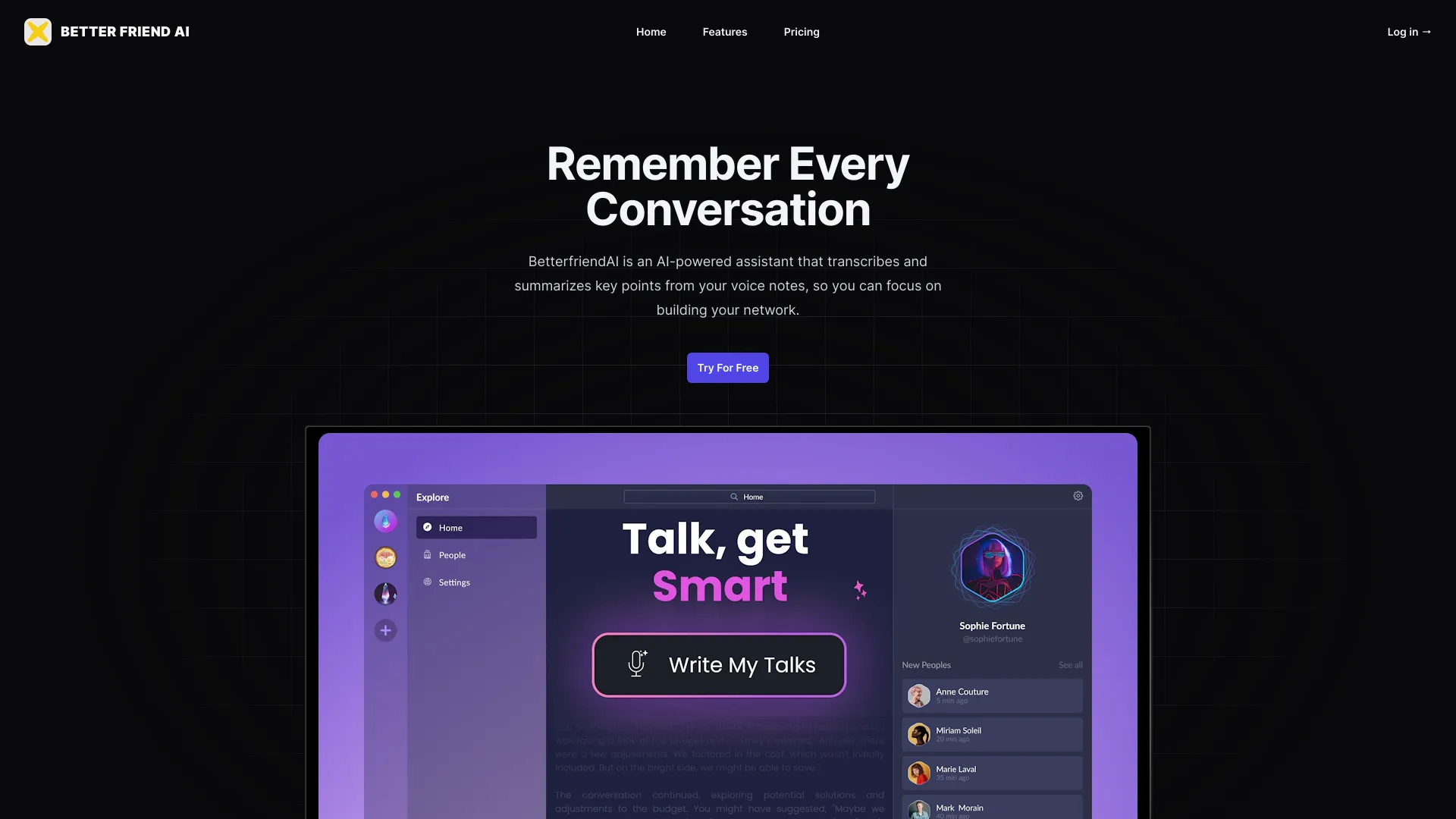 Better Friend AI网页截图,Better Friend AI网页快照
