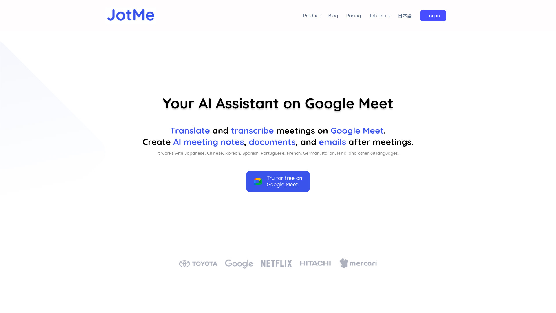 JotMe for Google Meet网页截图,JotMe for Google Meet网页快照