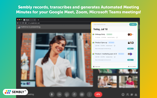 AI Meeting Summaries: Zoom, Meet & MS Teams网页截图,AI Meeting Summaries: Zoom, Meet & MS Teams网页快照