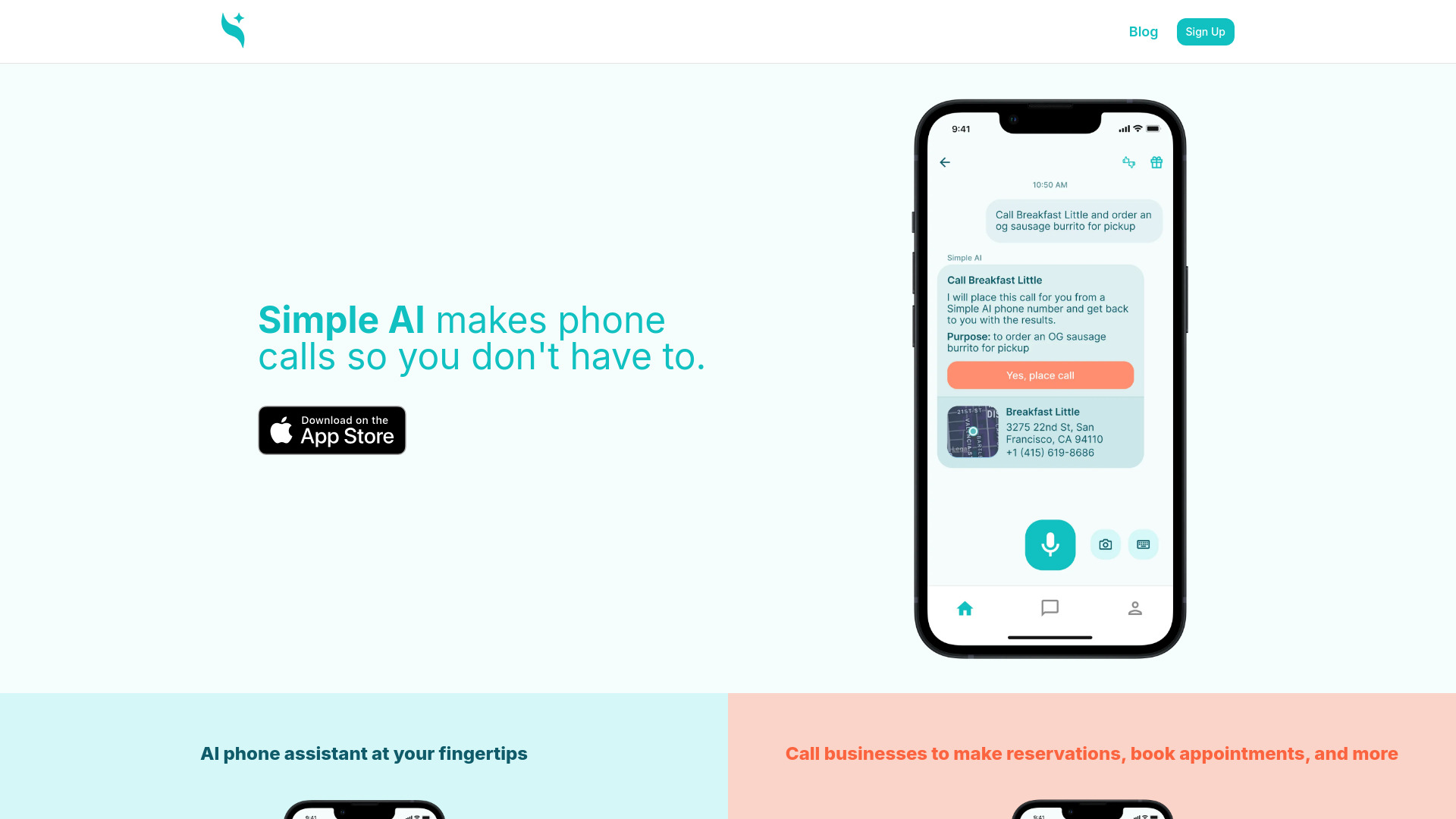 Simple AI Phone Assistant网页截图,Simple AI Phone Assistant网页快照