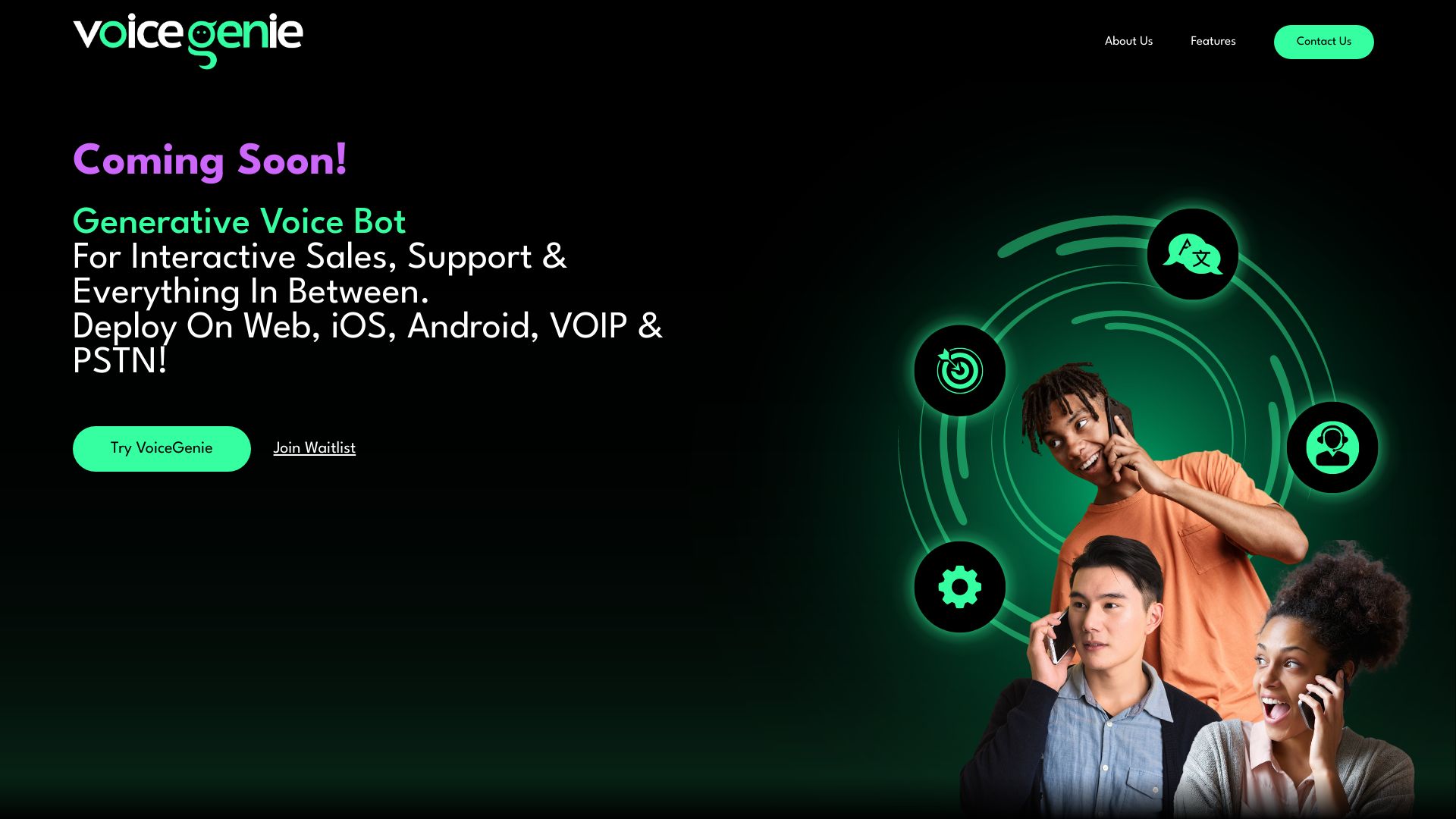 VoiceGenie网页截图,VoiceGenie网页快照