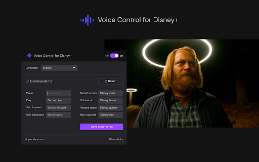 Voice Control for Disney+网页截图,Voice Control for Disney+网页快照