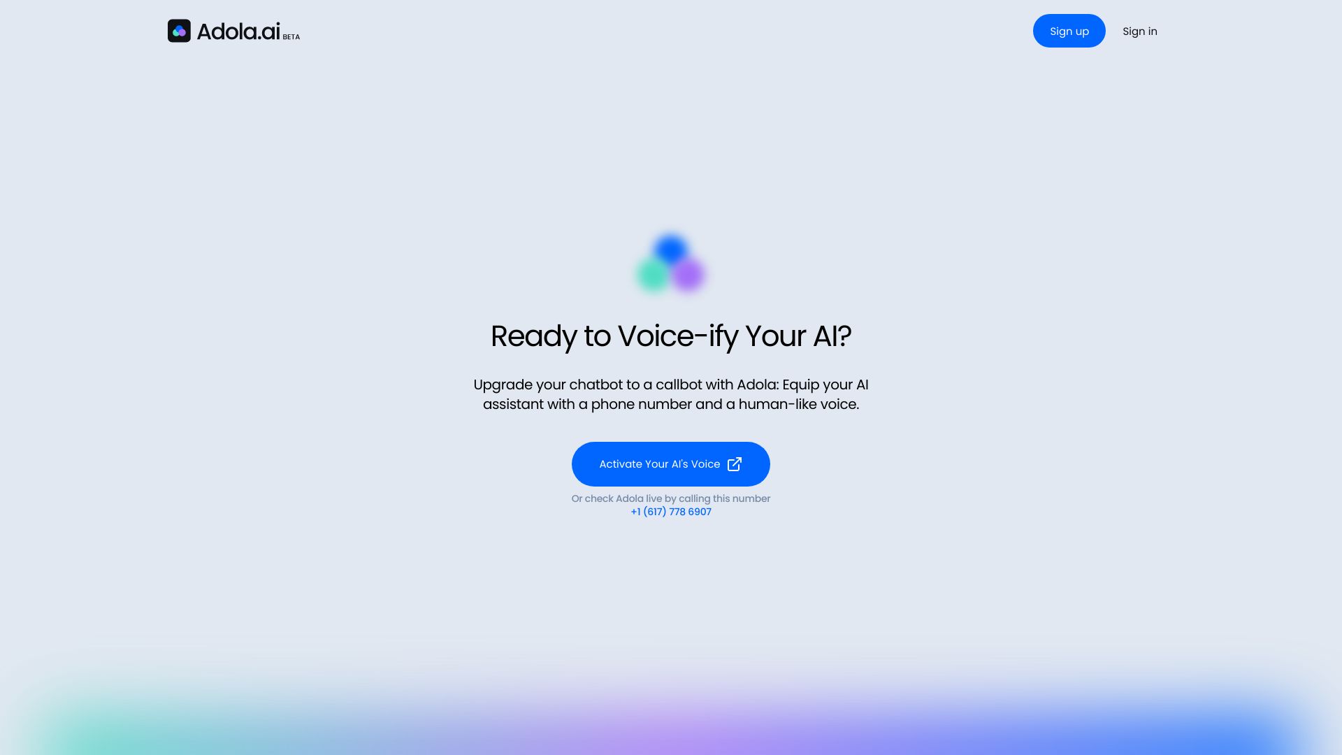 Adola: Voice & Phone Number for your AI网页截图,Adola: Voice & Phone Number for your AI网页快照