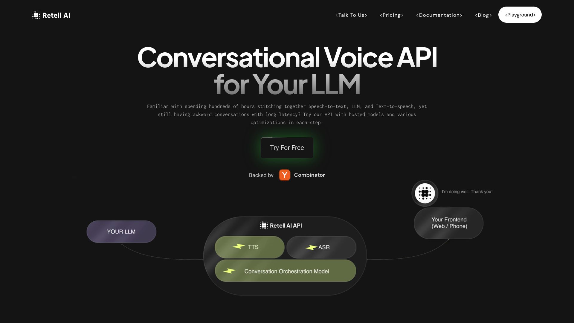 Retell AI网页截图,Retell AI网页快照