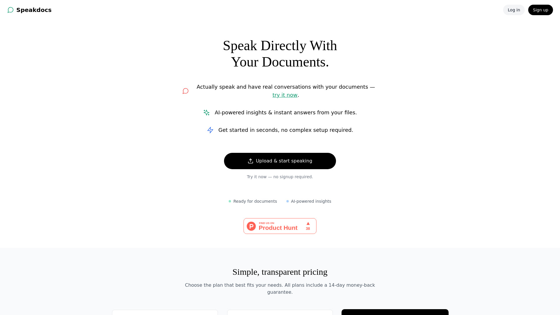 SpeakDocs网页截图,SpeakDocs网页快照