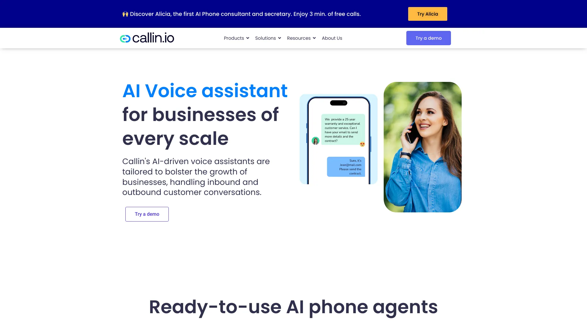 Callin.io网页截图,Callin.io网页快照