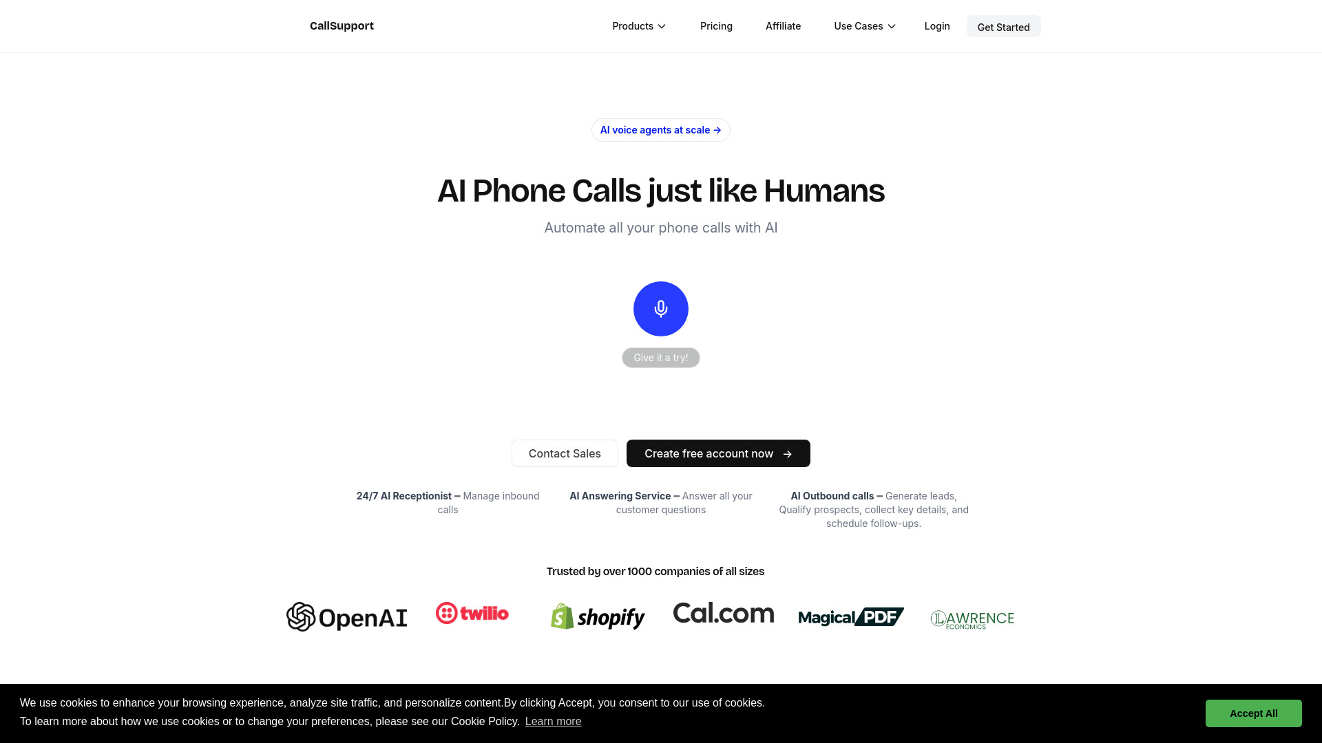 Call Support网页截图,Call Support网页快照