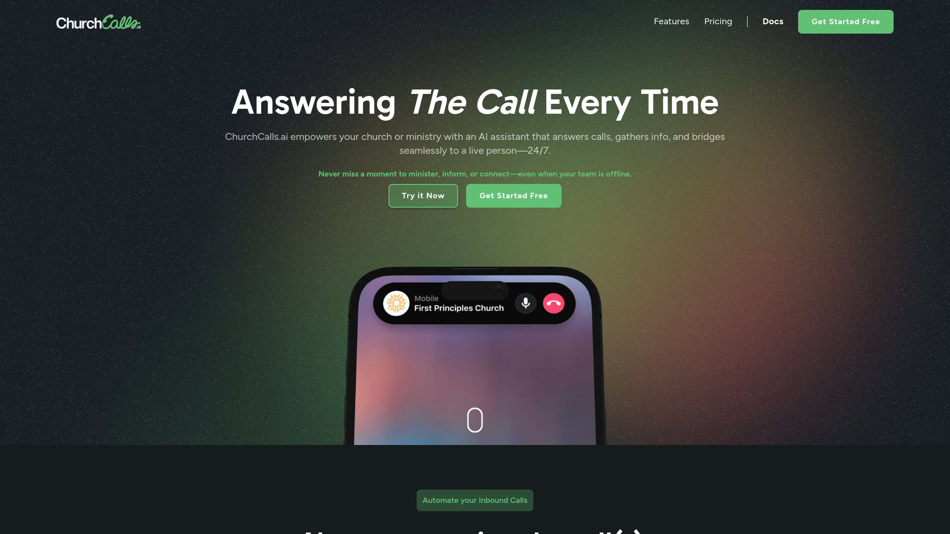 ChurchCalls.ai网页截图,ChurchCalls.ai网页快照