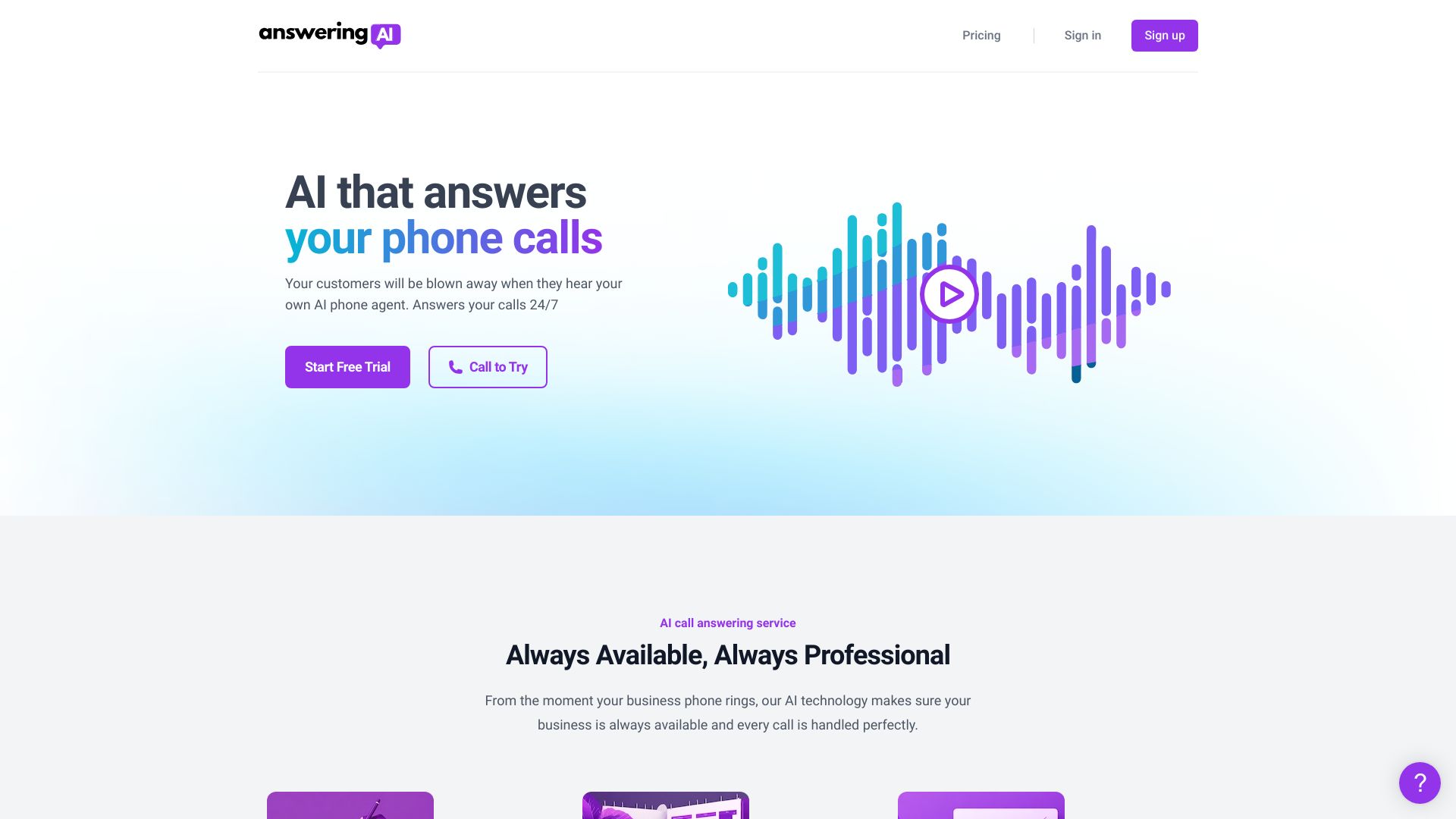 Answering AI网页截图,Answering AI网页快照
