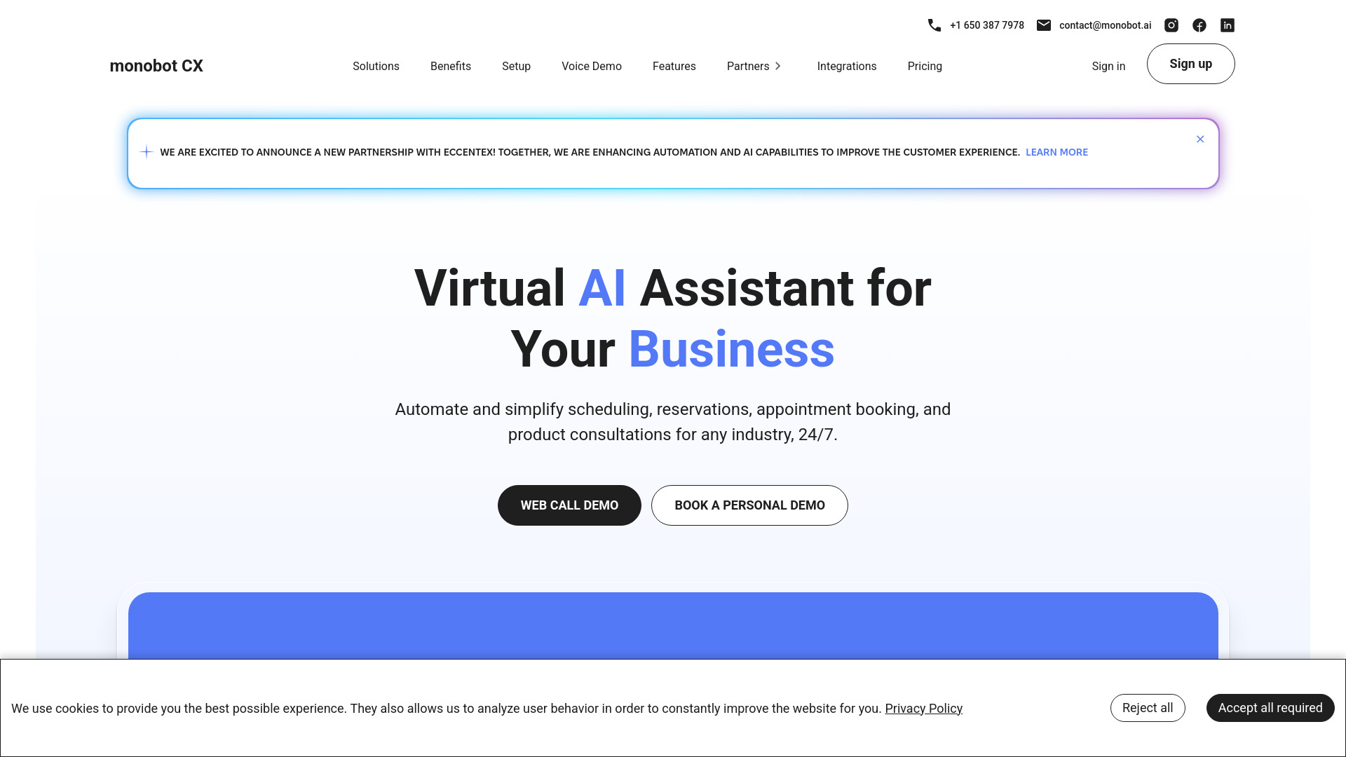 monobot.ai – Virtual AI Assistant网页截图,monobot.ai – Virtual AI Assistant网页快照