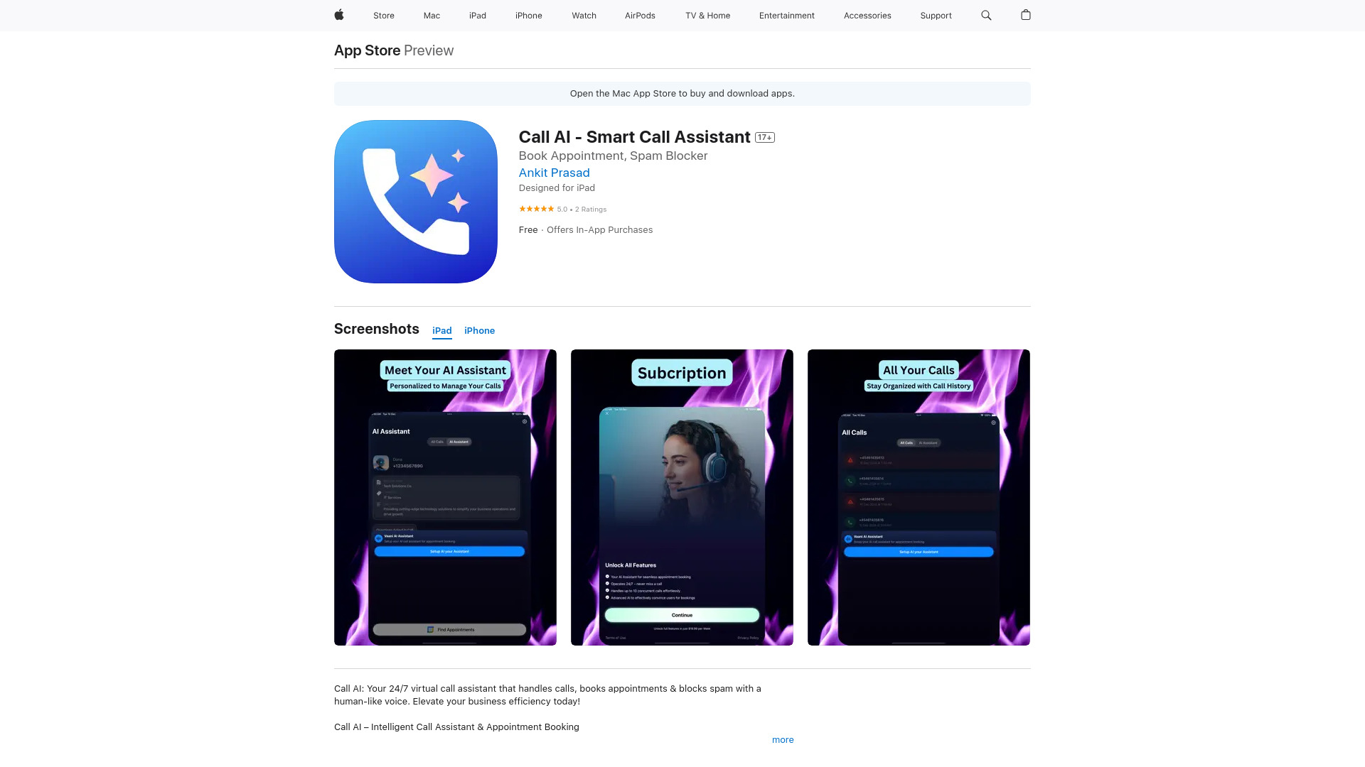 Call AI – Smart Call Assistant网页截图,Call AI – Smart Call Assistant网页快照