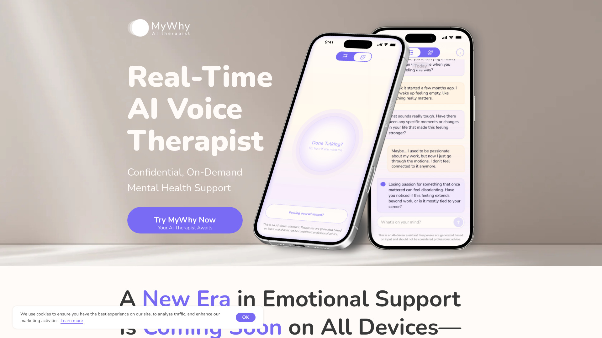 MyWhy – Real-Time AI Voice Therapist网页截图,MyWhy – Real-Time AI Voice Therapist网页快照