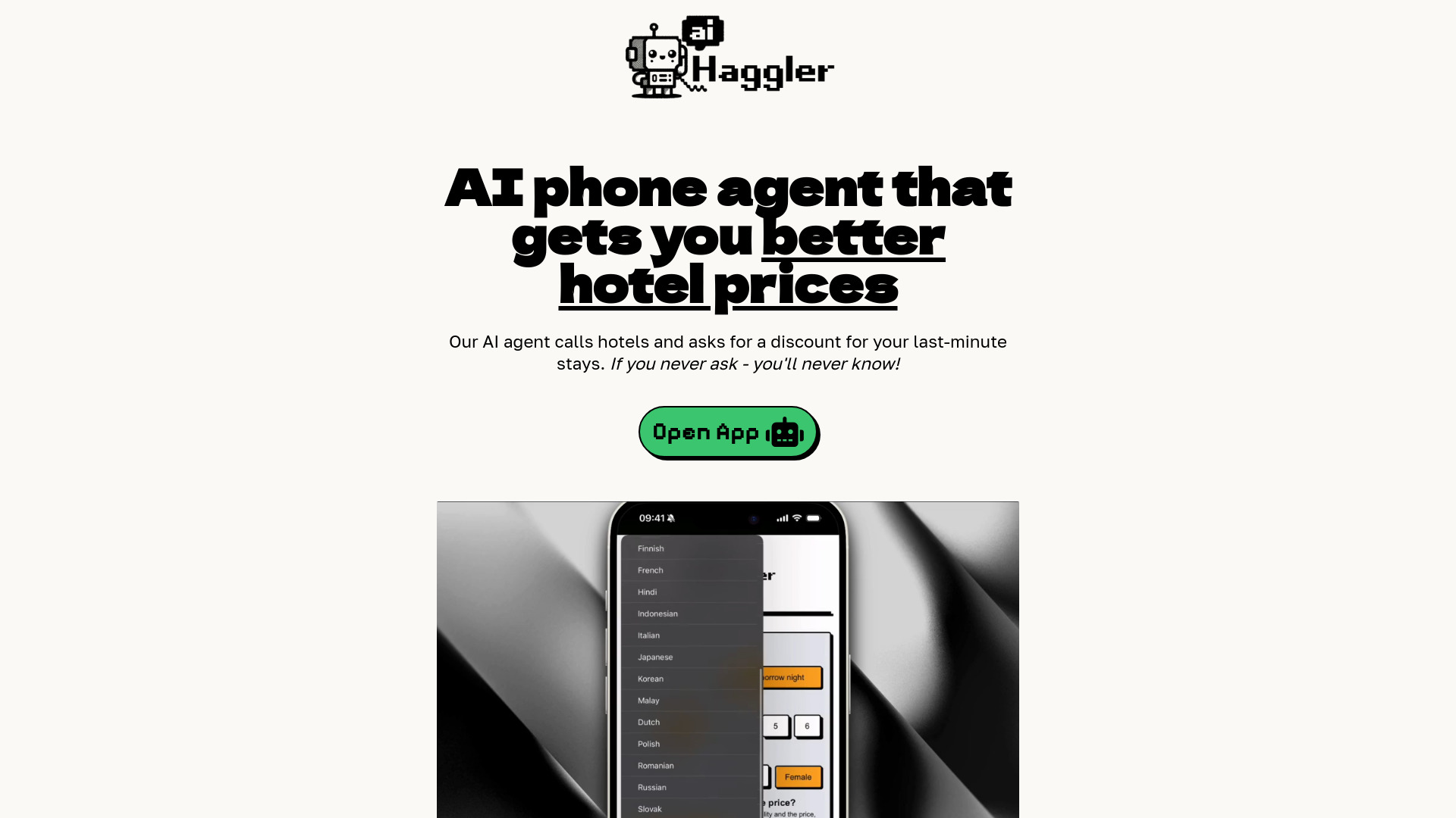 AI Haggler网页截图,AI Haggler网页快照