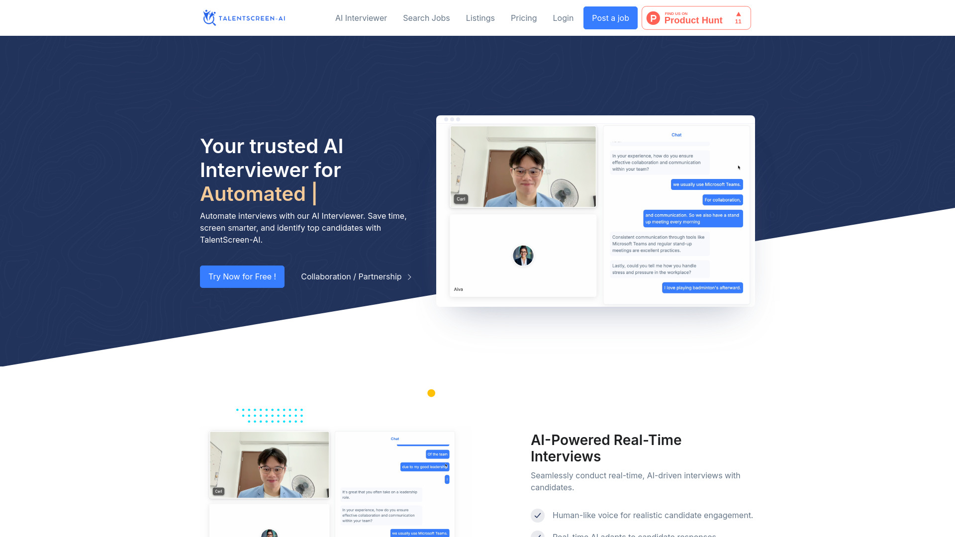 TalentScreen AI网页截图,TalentScreen AI网页快照