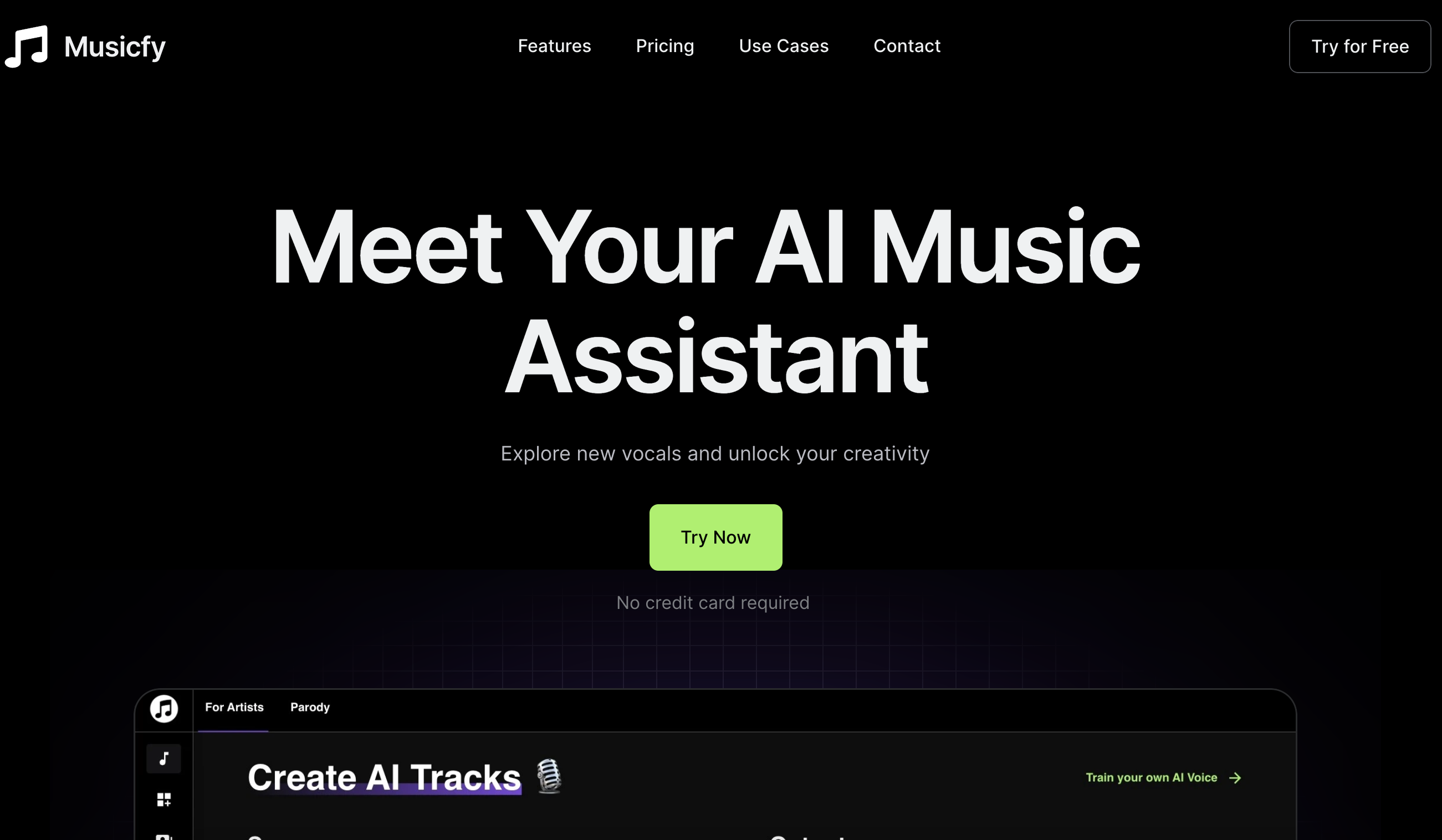 Musicfy网页截图,Musicfy网页快照