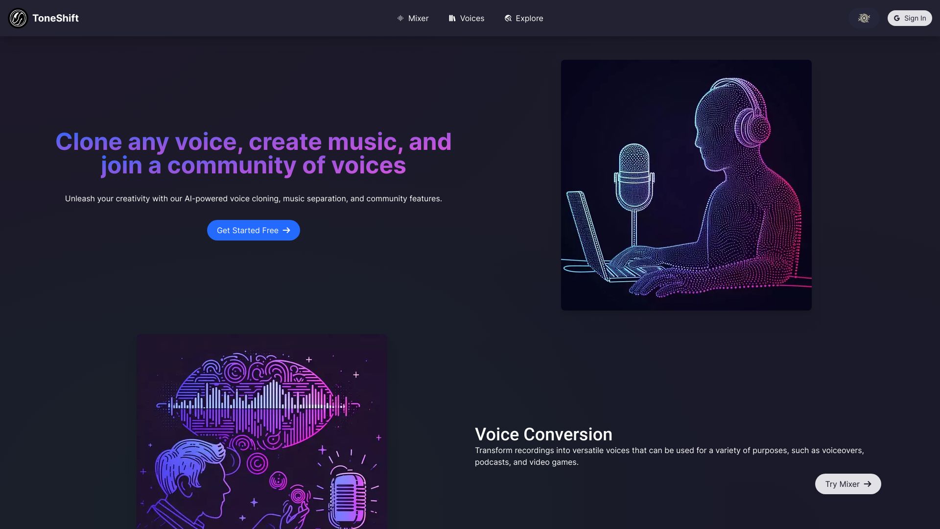 ToneShift网页截图,ToneShift网页快照